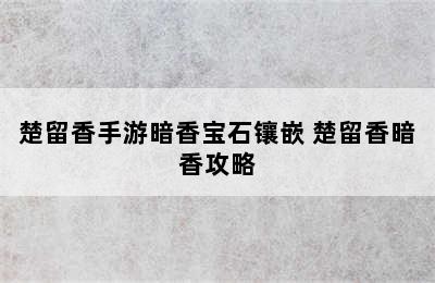 楚留香手游暗香宝石镶嵌 楚留香暗香攻略